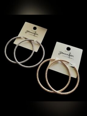 Matte GOLD Textured Hoop Earrings